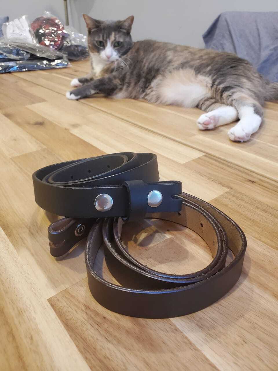 Genuine Leather Belt 1″- 2.5cm Wide One Piece 100% Real Leather Belt Unisex