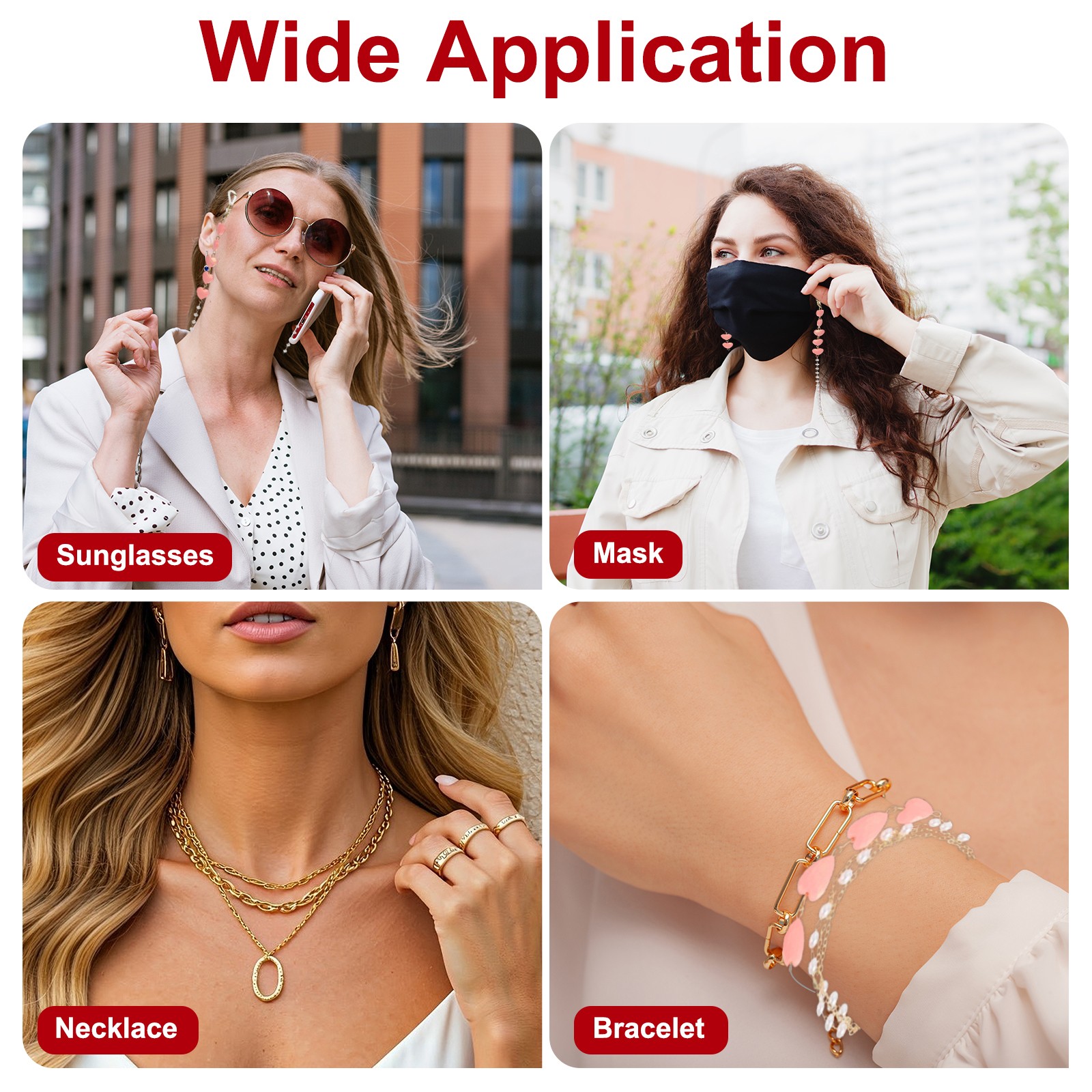 Beads Eyeglass Chain Pearl Glasses Strap Retainer Chain Golden Star