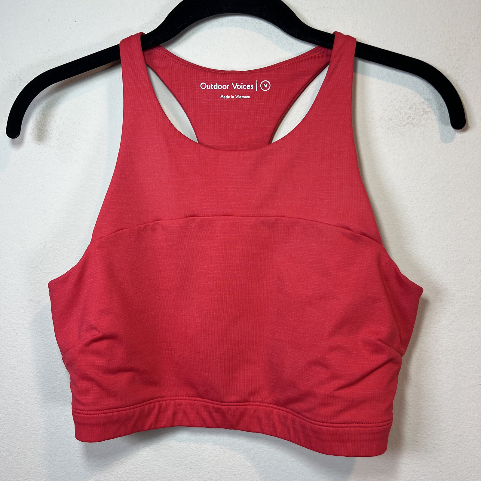 Outdoor Voices Longline Sports Bra Red Cropped Top Lined Gym Yoga Sporty Medium
