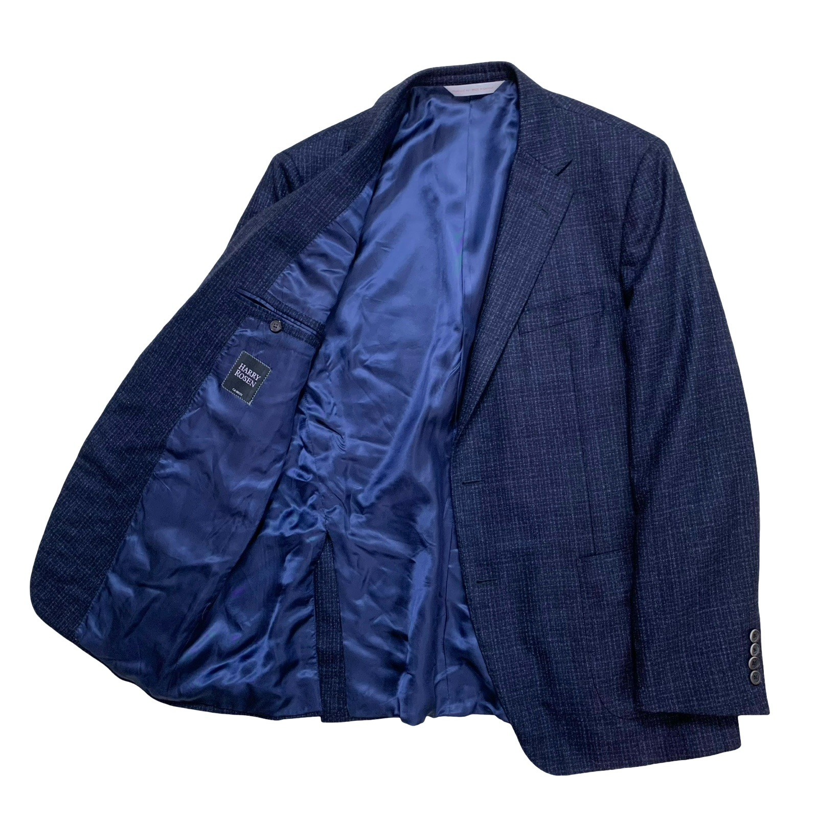 Mens 42 R Samuelsohn 1929 Navy Blue Speckled Flannel Knit Patch Pocket Blazer