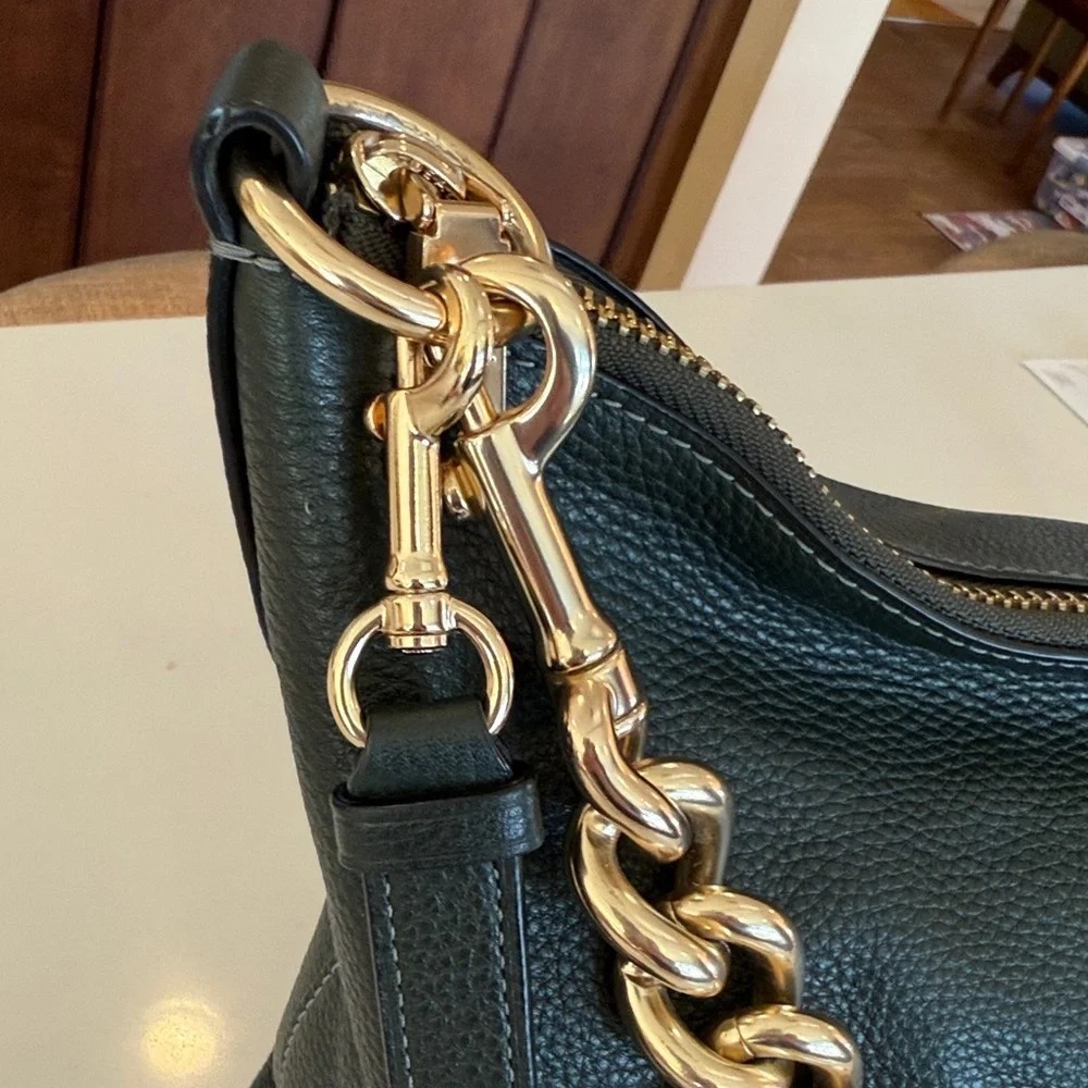 COACH Legacy Green Pebbled Leather Abby Hobo Bag Leather Strap