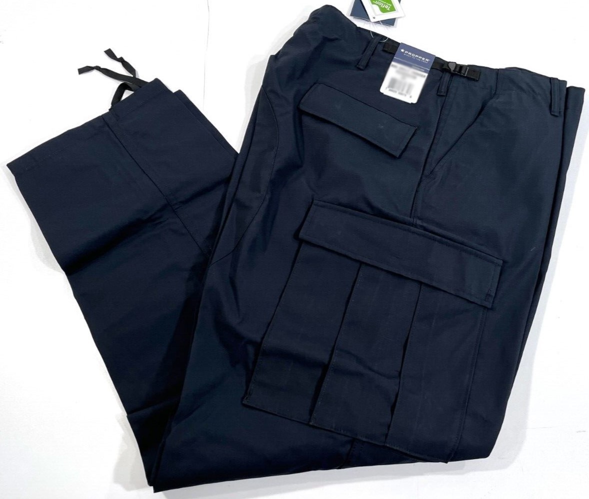NEW SM MENS PROPPER F5205 ZIP FLY BATTLE RIP CARGO PANTS LA NAVY SMALL LONG