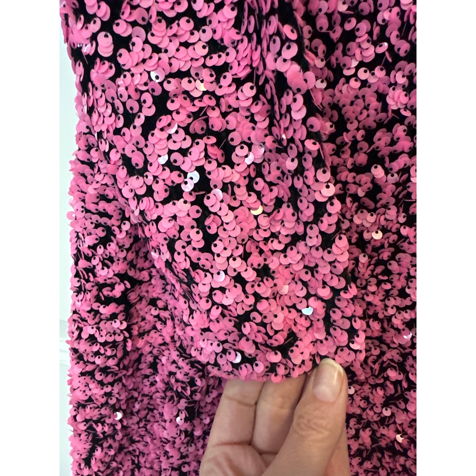 Helsi The Jaime Sequin Column Gown Pink/Black Size S NWT
