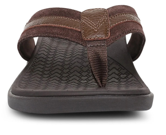 Vionic Men’s Tide II Toe Post Sandal, Chocolate Ganache