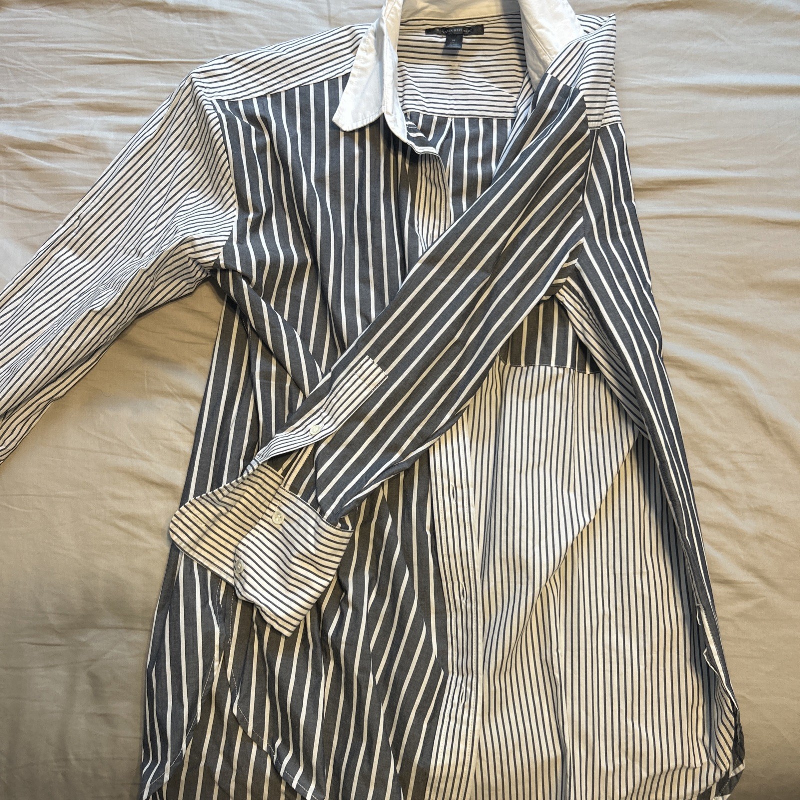 Banana Republic Womens M Organic Cotton Striped Long Sleeve