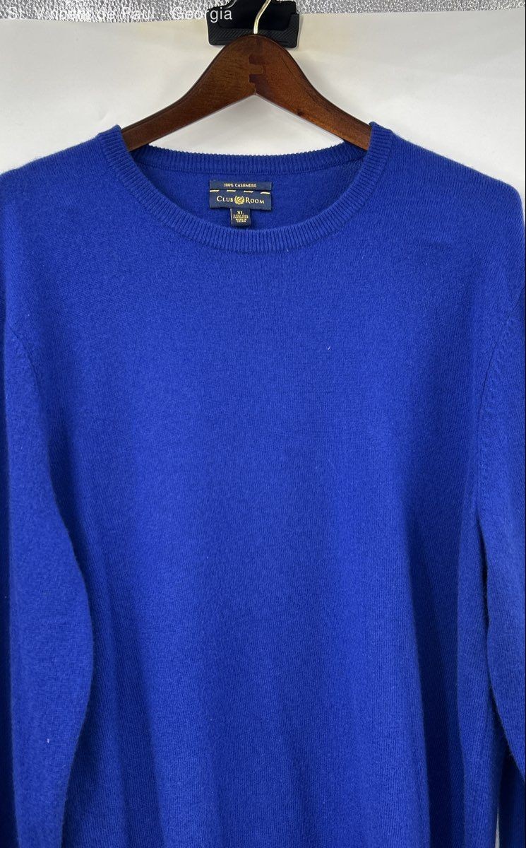 Club Room Cashmere Sweater Pullover Men’s Size XL Blue Business