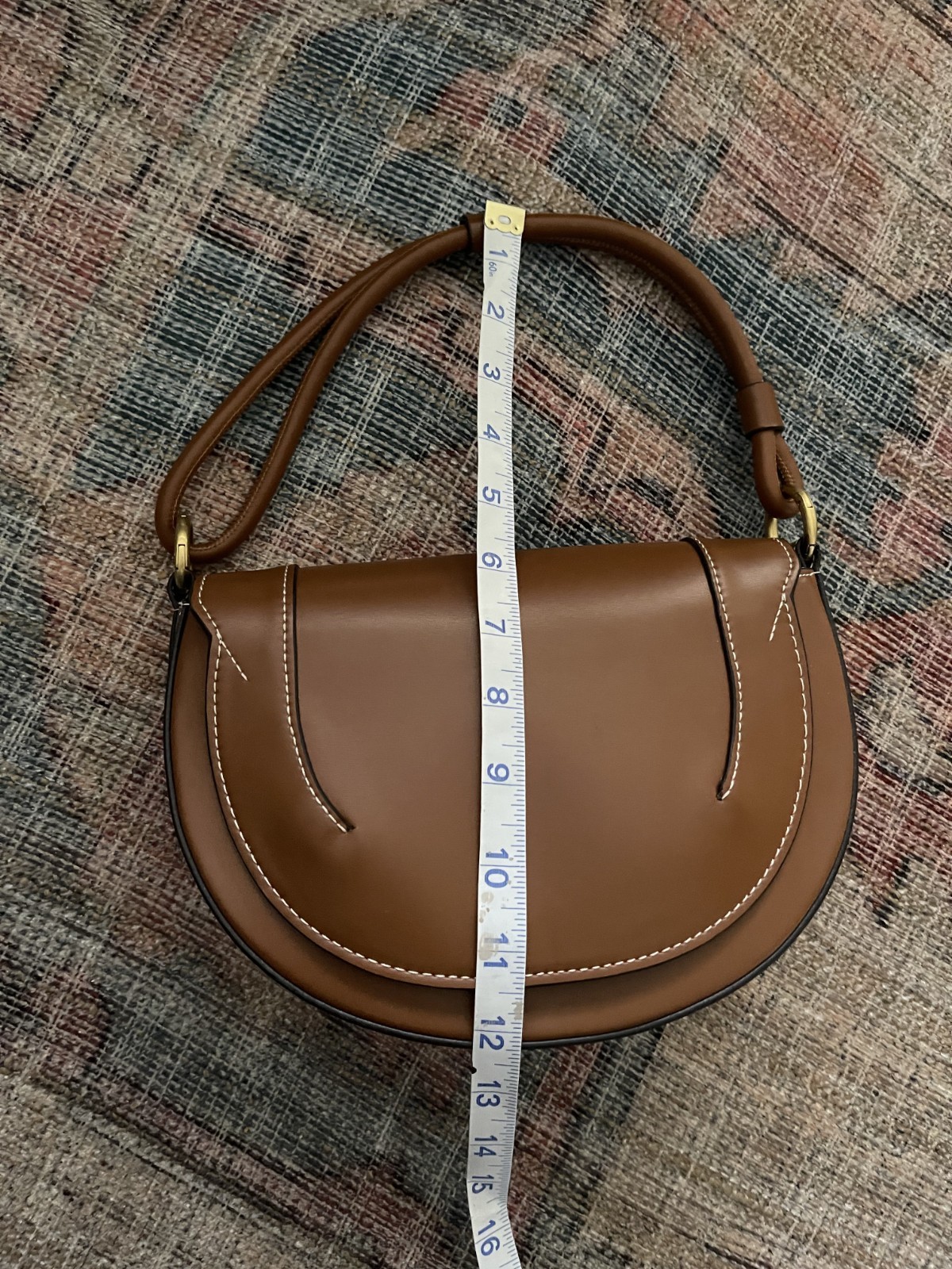 Zara Canvas Topstitch Crossbody Bag Tan Retro Classic Elegant Staple Capsule