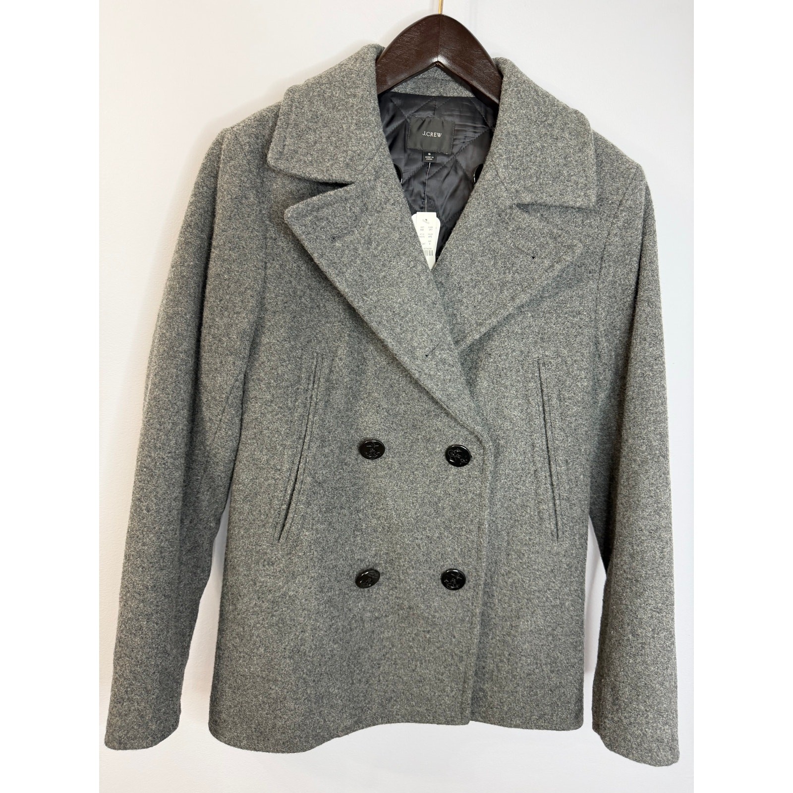 J Crew Dock Peacoat Jacket PrimaLoft Grey Men’s S New Classic Preppy