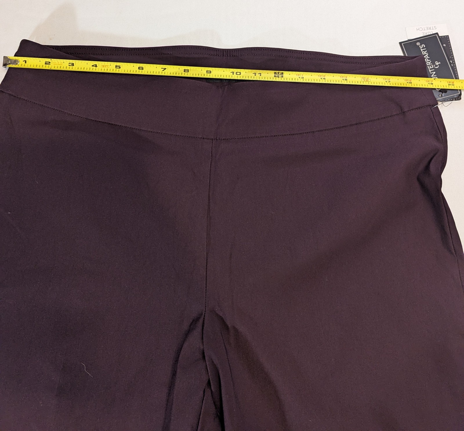 Counterparts Pull On Burgundy Stretchy Pants Studded Open Weave Hem size 16 NEW