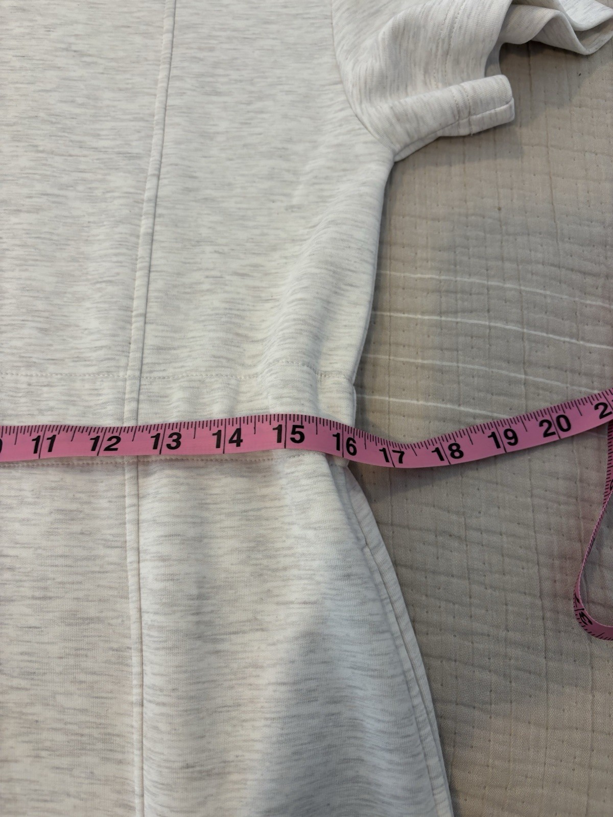 Varley Sophie Doublesoft Dress Ivory Marl Cowl neck Athleisure XS