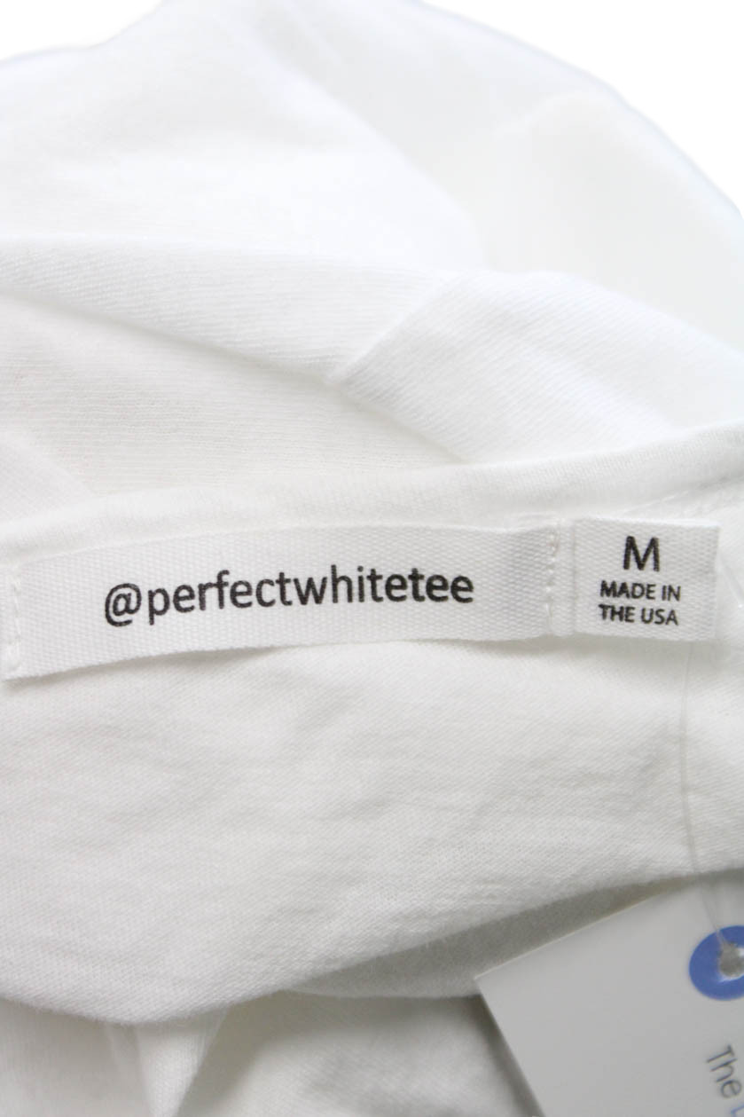 Perfect White Tee Womens Basic Cotton Long Sleeve Tee Size M