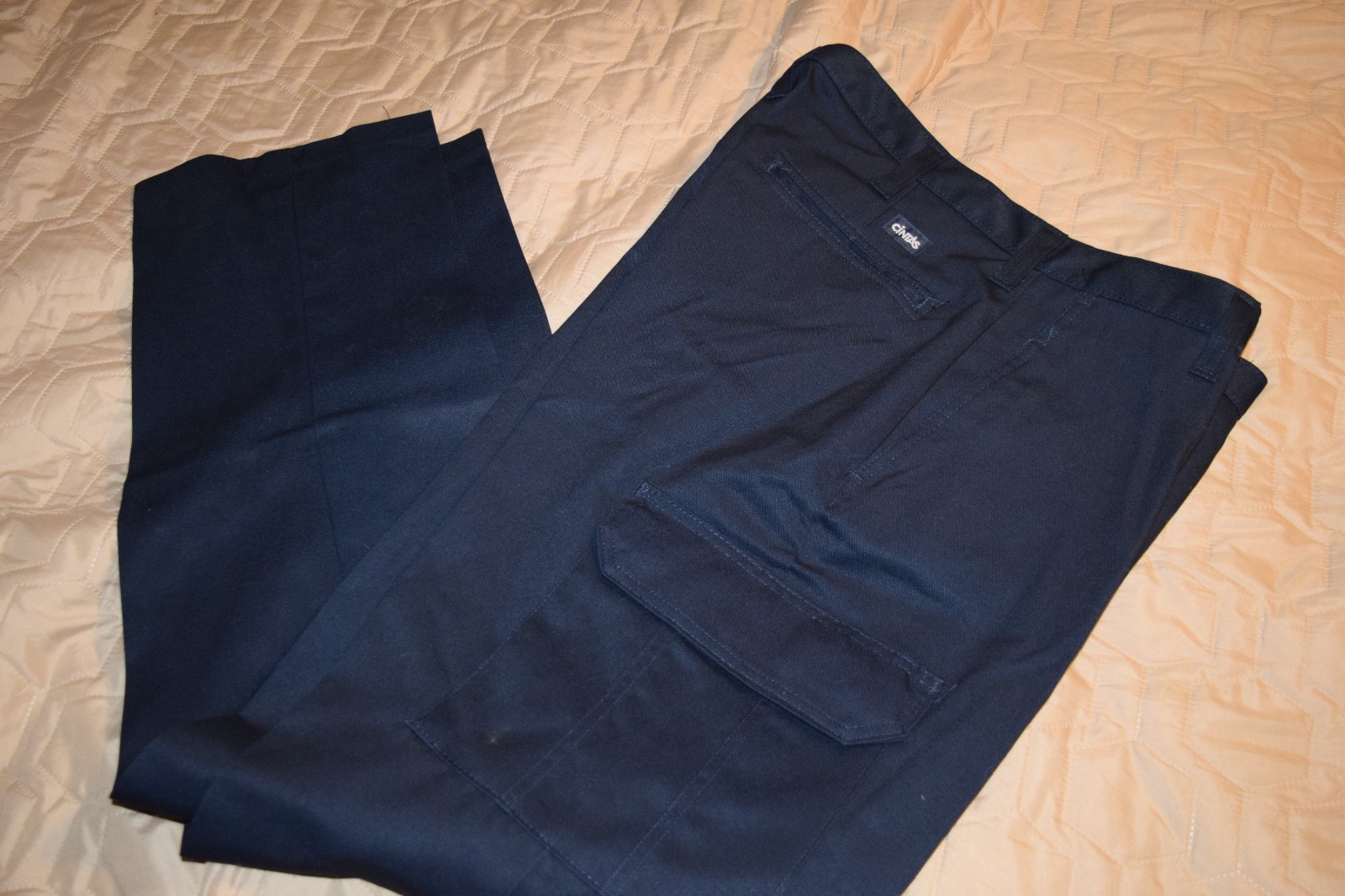 CINTAS COMFORT FLEX NAVY BLUE CARGO WORKS PANTS 270-20, 40×32