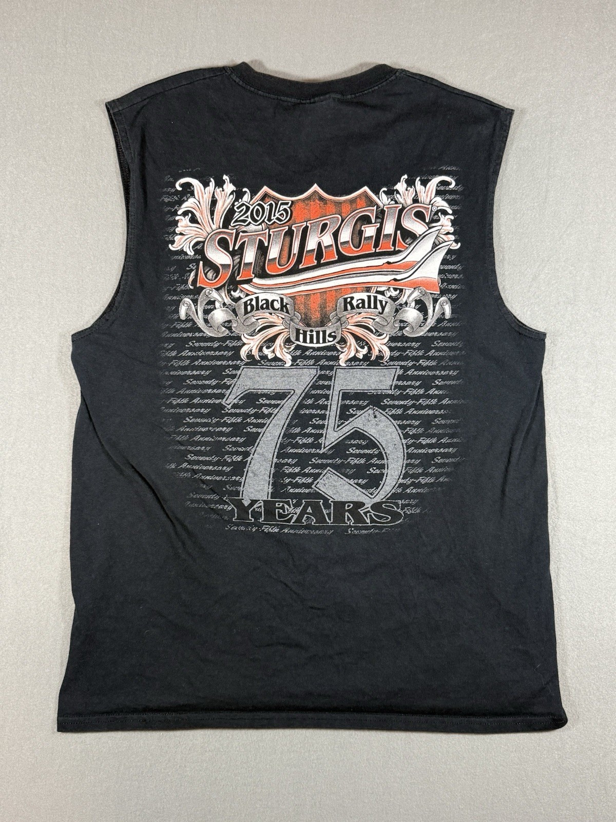 Harley-Davidson 75th Annual Sturgis Black Hills Rally 2015 L Sleeveless T-shirt
