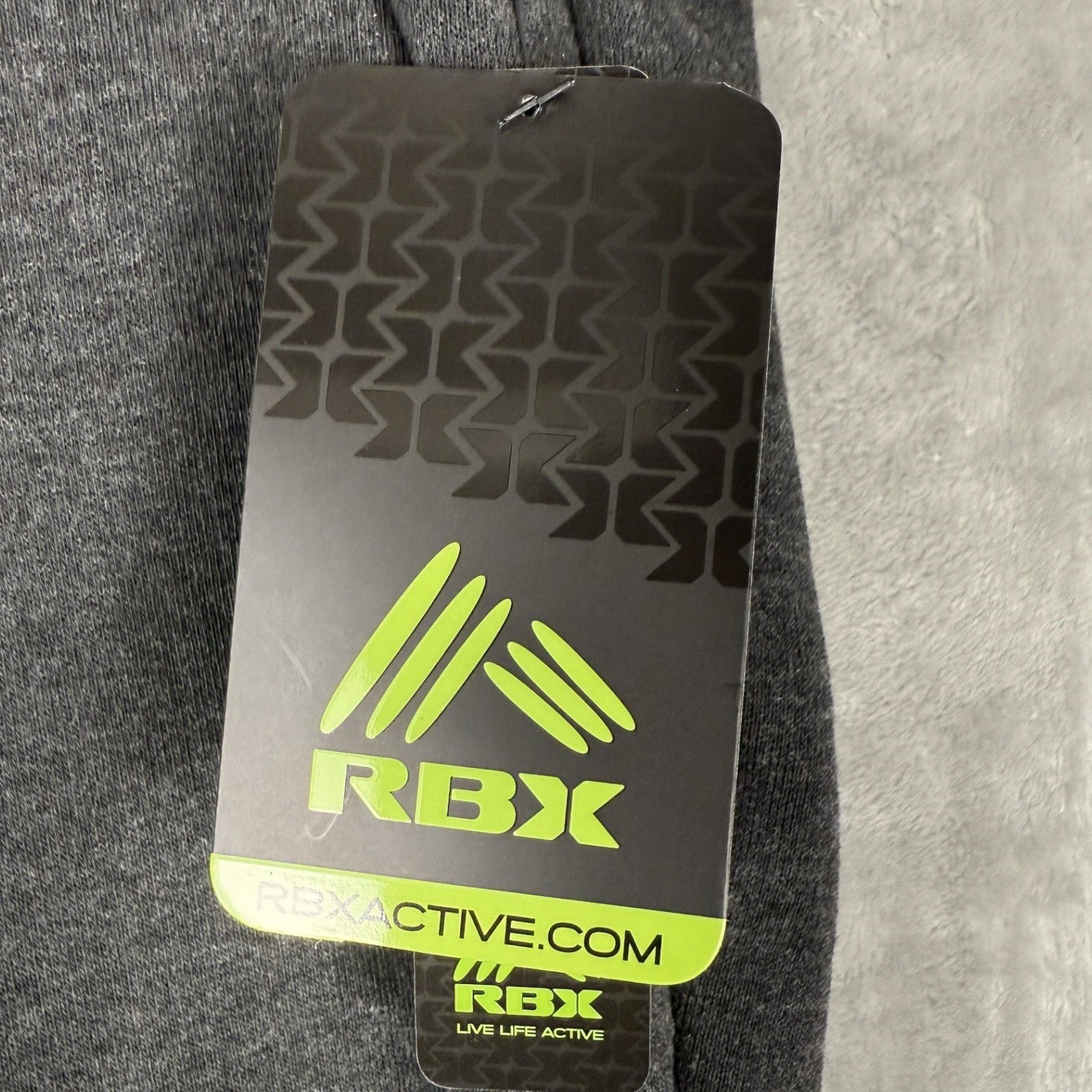 NWT RBX Mens Dark Gray Athletic Jogger Pants Size L/G Zipper Ankle