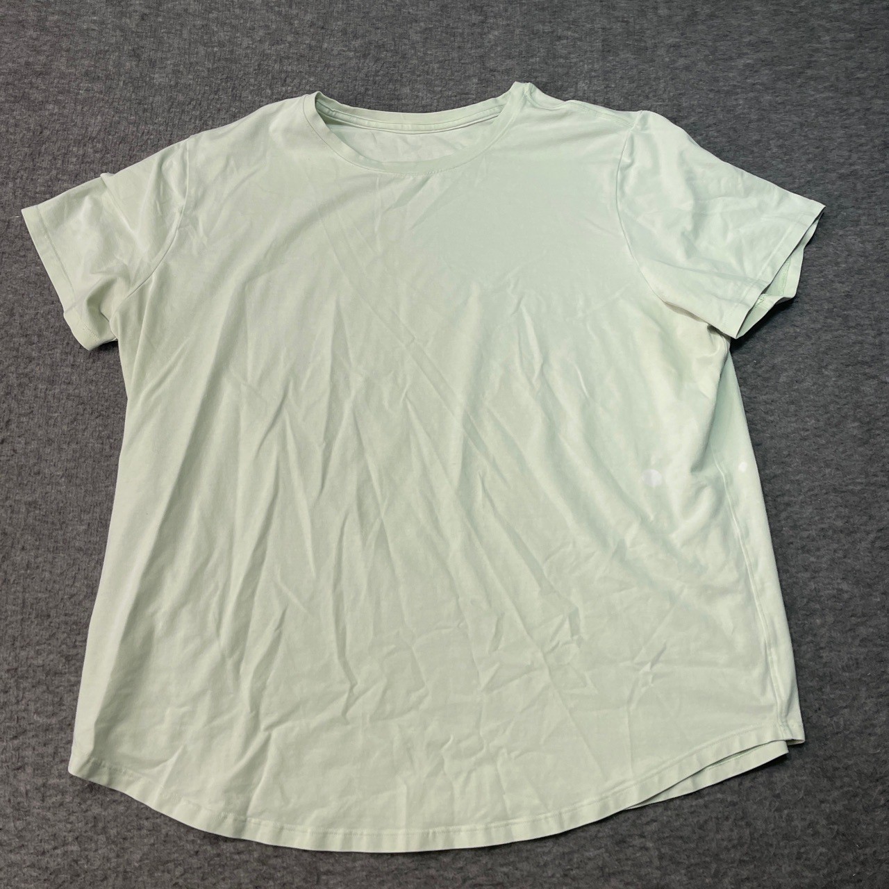 Lululemon Womens Medium Shirt Mint Green Crewneck Casual Stained Yoga Workout