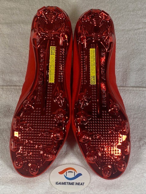 New Mens Under Armour UA Spotlight Suede MC Football Lacrosse Cleats Red 3022193
