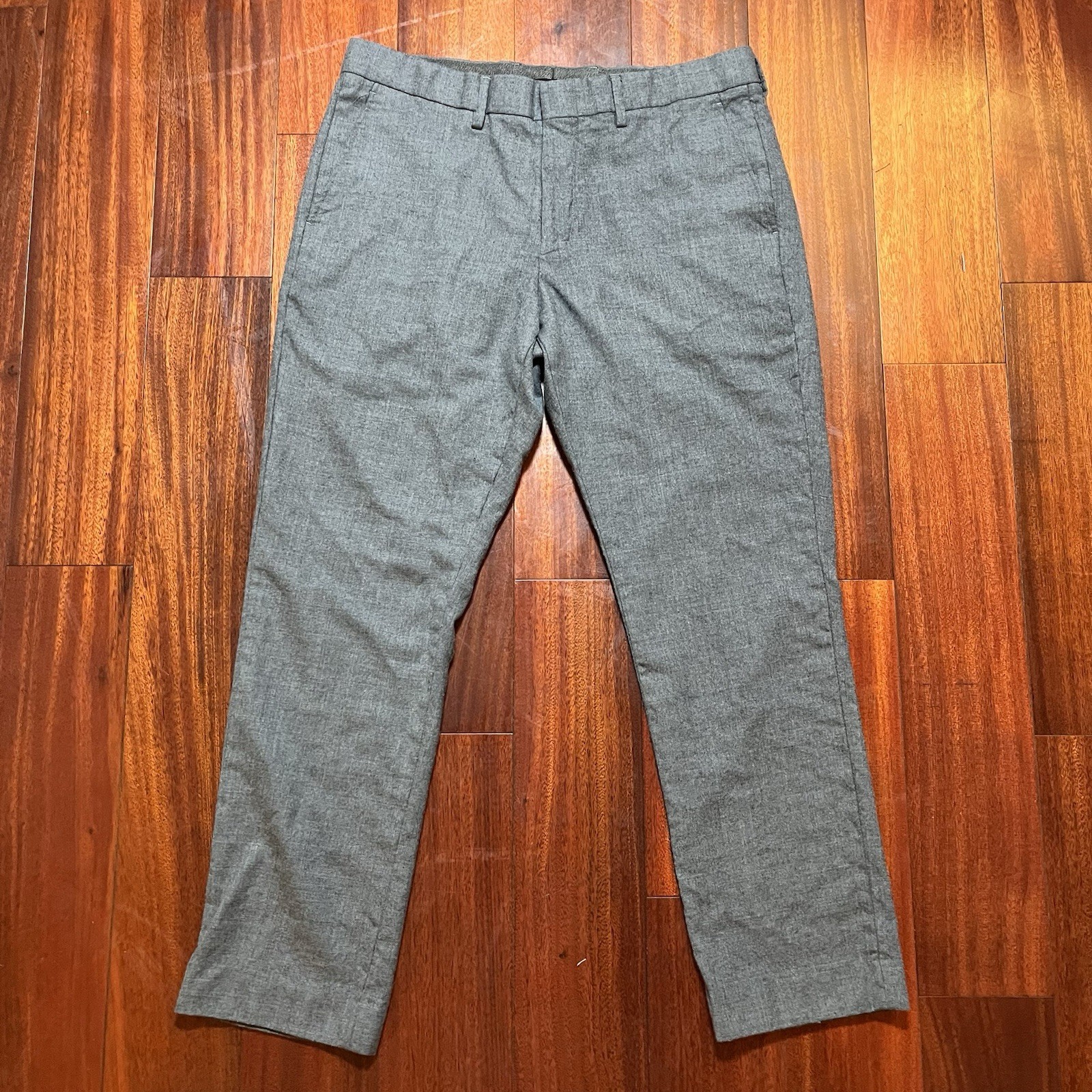 J Crew Pants Mens 34×30 Gray 100% Wool Slim Fit Bowery Preppy Office Wedding