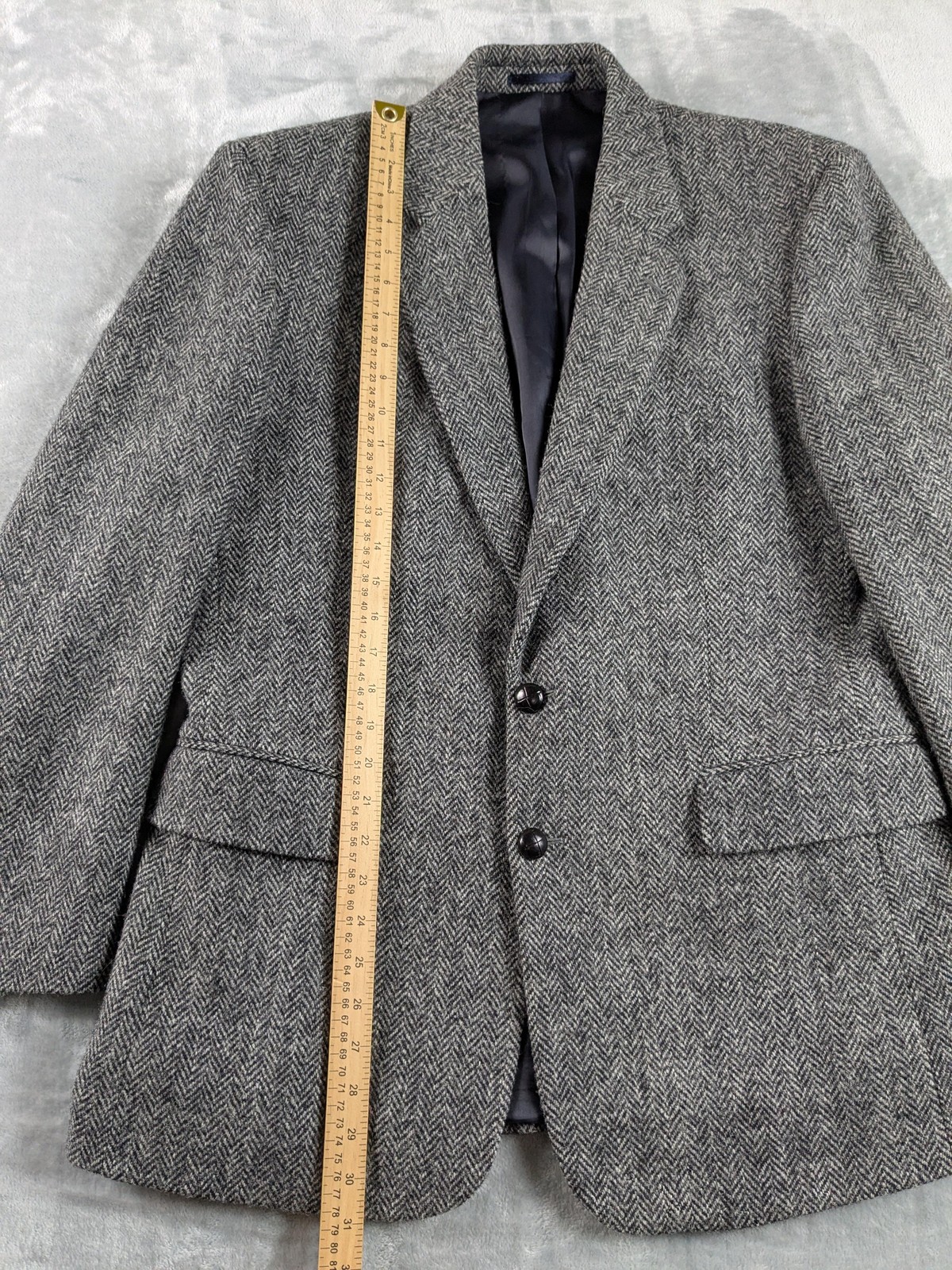 Harris Tweed Blazer Mens 40 Regular Herringbone Scotland Wool Sport Coat READ