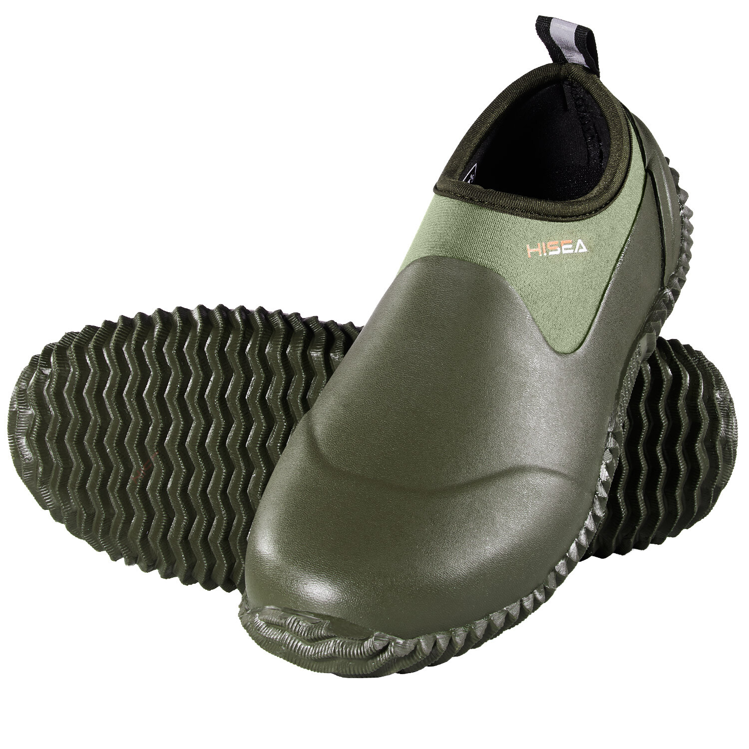 HISEA Unisex Garden Shoes Waterproof Anti-Slip Ankle Rubber Rain Boot Farm Yard