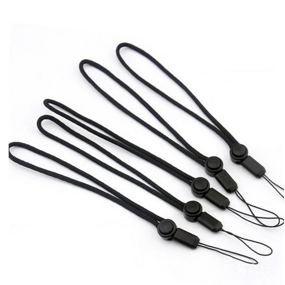 YOUOWO 5 Pack Nylon Lanyards Adjustable length,For USB Flash 5 Pack-black