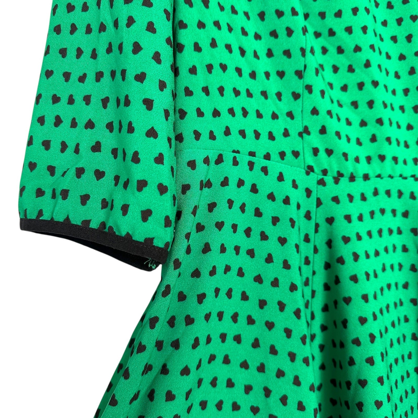 Hell Bunny Dress Paradisum 50s Keyhole Heart Polka Dot Green L Rockabilly Pinup