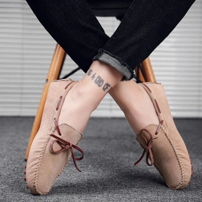 Men’s Casual Shoes Breathable Suede Loafers Moccasins Slip on Driving Flats