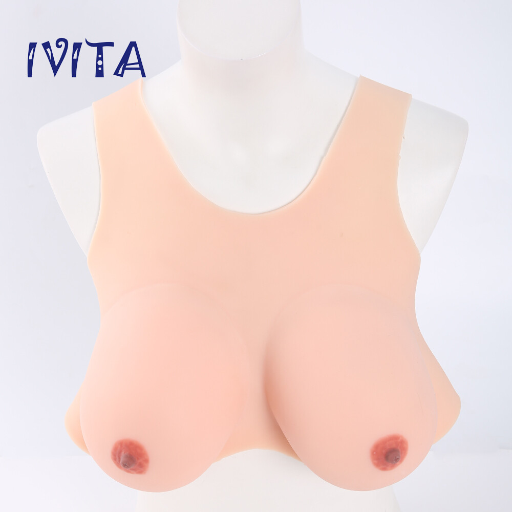 IVITA GG Cup Soft Silicone Breast Forms Crossdresser TG False Boobs Plate