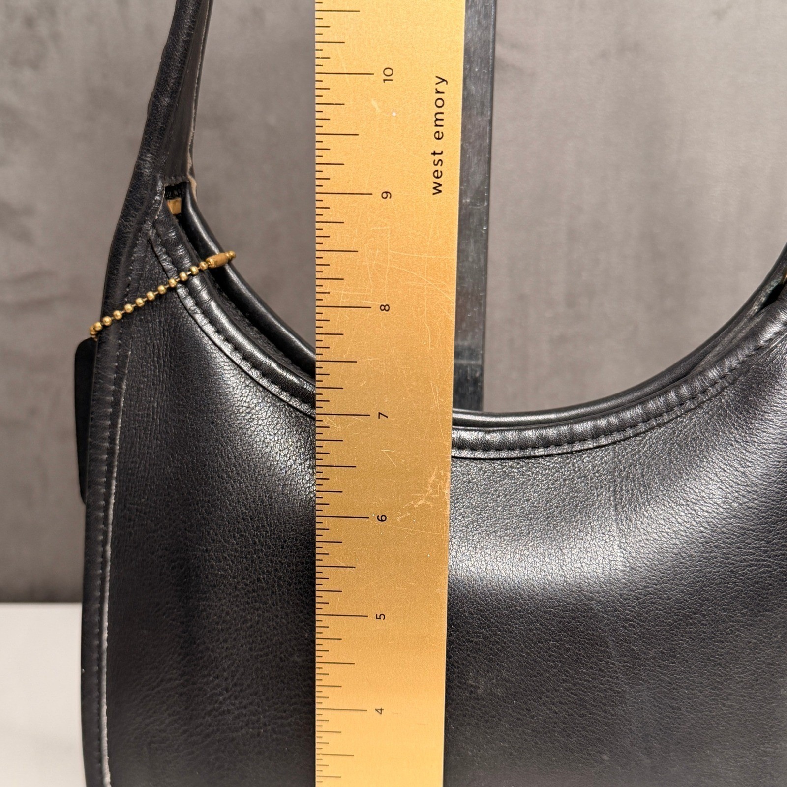 VTG Coach Black Leather Mini Ergo Shoulder Bag Brass Hardware 9020 EUC CostaRica