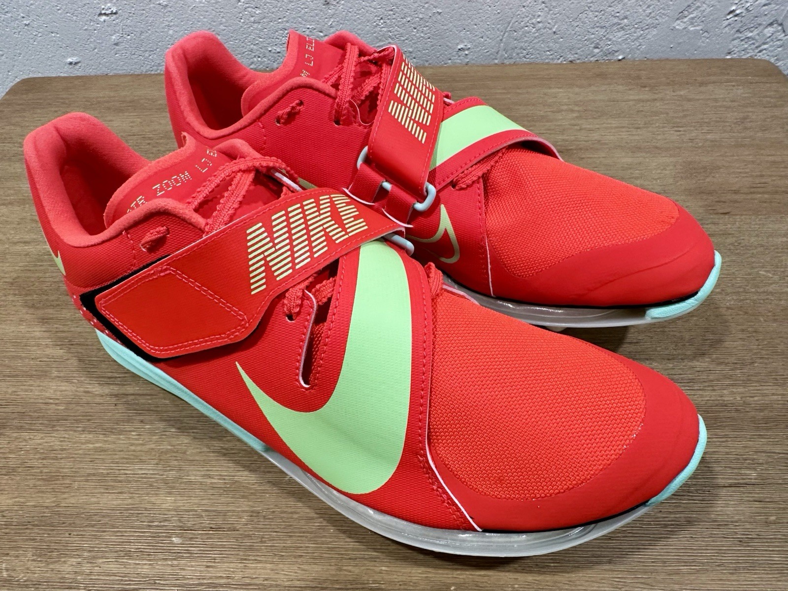 Nike Zoom LJ Elite Long Jump Spikes Mens 9 Crimson Lime Mint FZ9326-600 NEW
