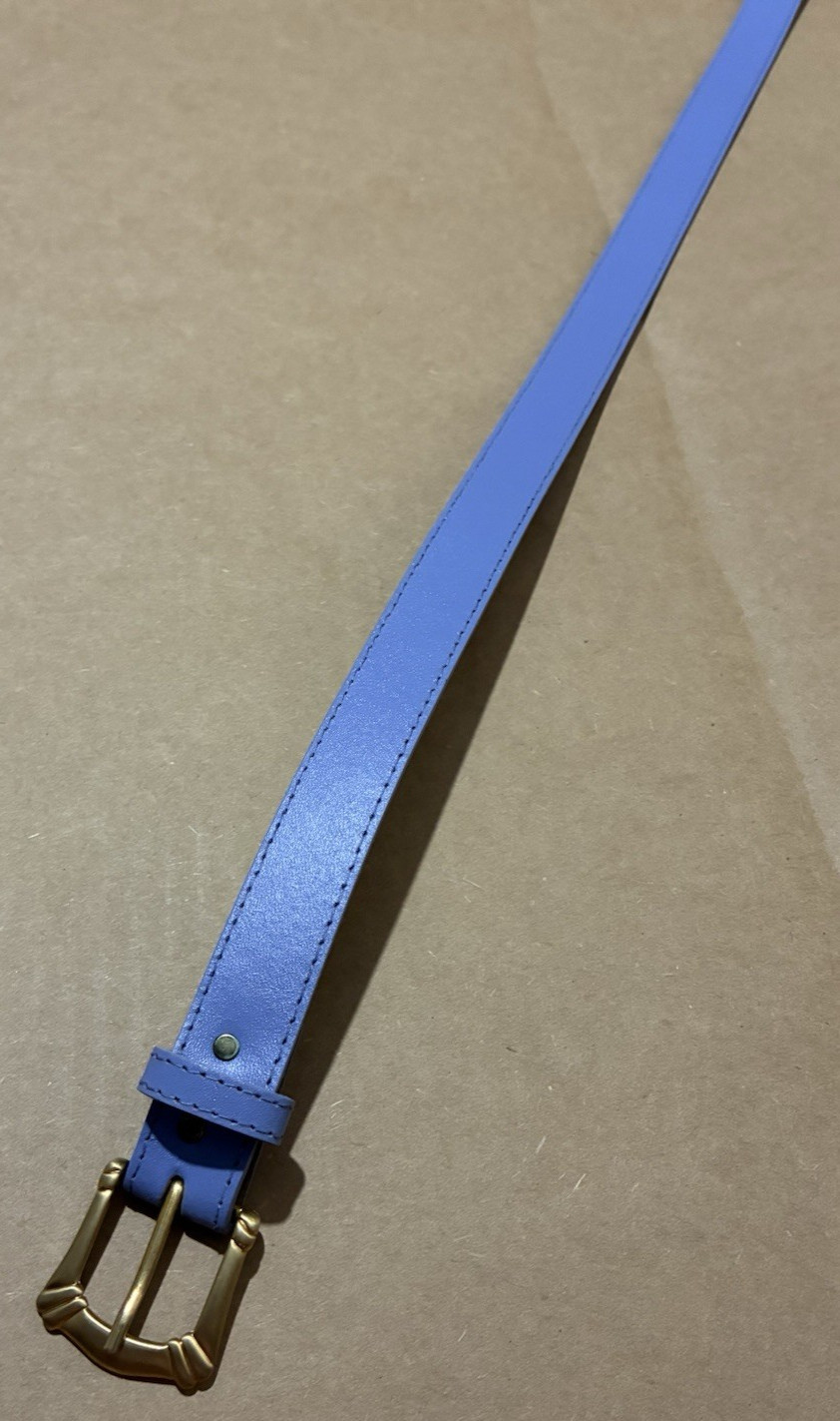 Older Lavendar Women’s Adjustable Belt 40 Inches Gold Tone Buckle Faux Leather