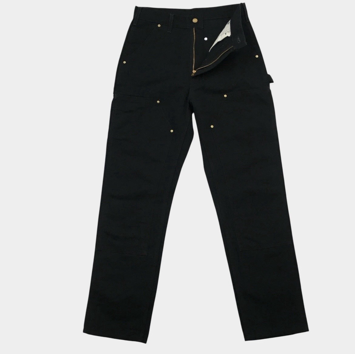 VINTAGE Carhartt B01 BLK Double Knee Logger Pants Black Duck Canvas Mens 30×32