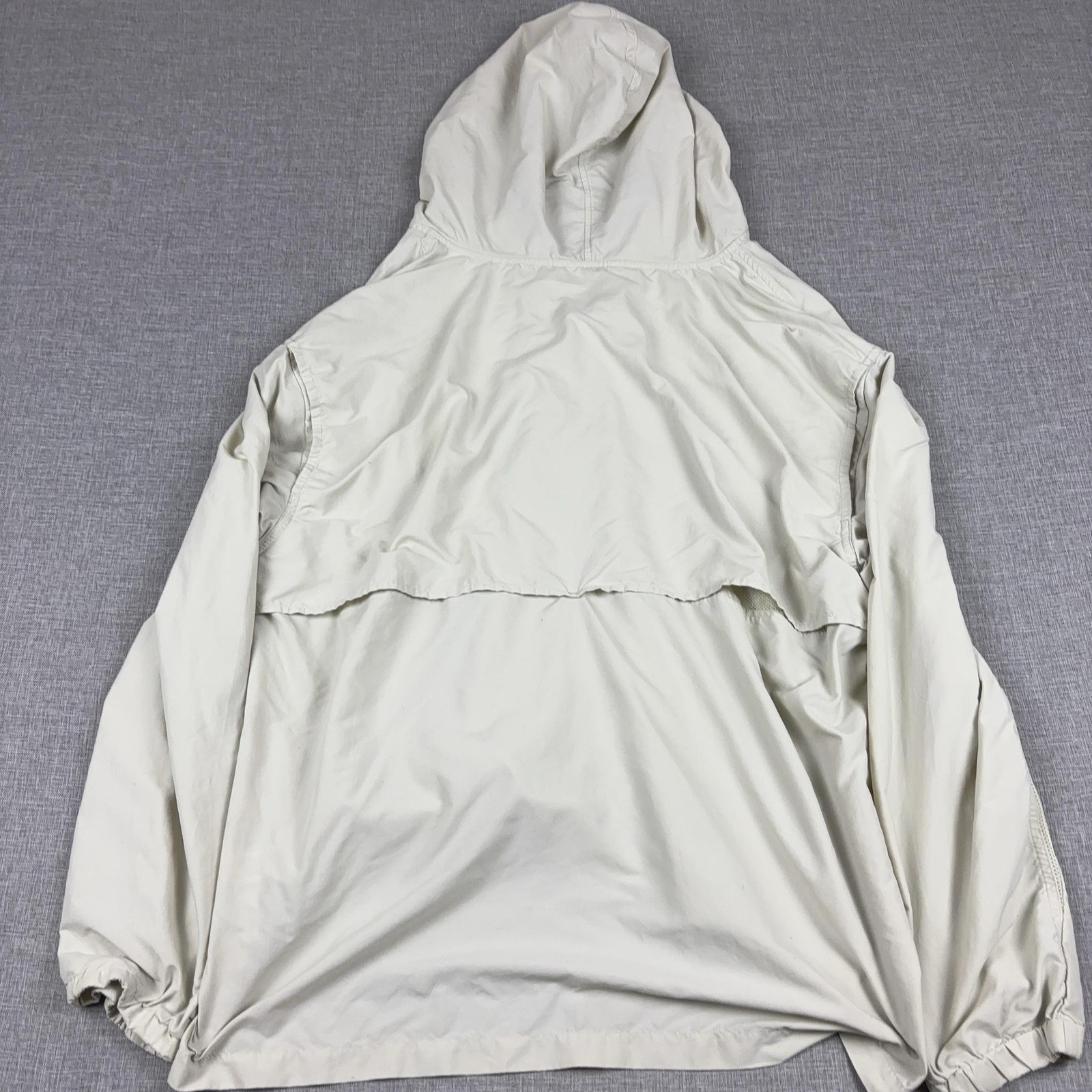 Coolibar Jacket Mens XL Beige Hooded Pullover Windbreaker UPF 50+ Mesh Sun