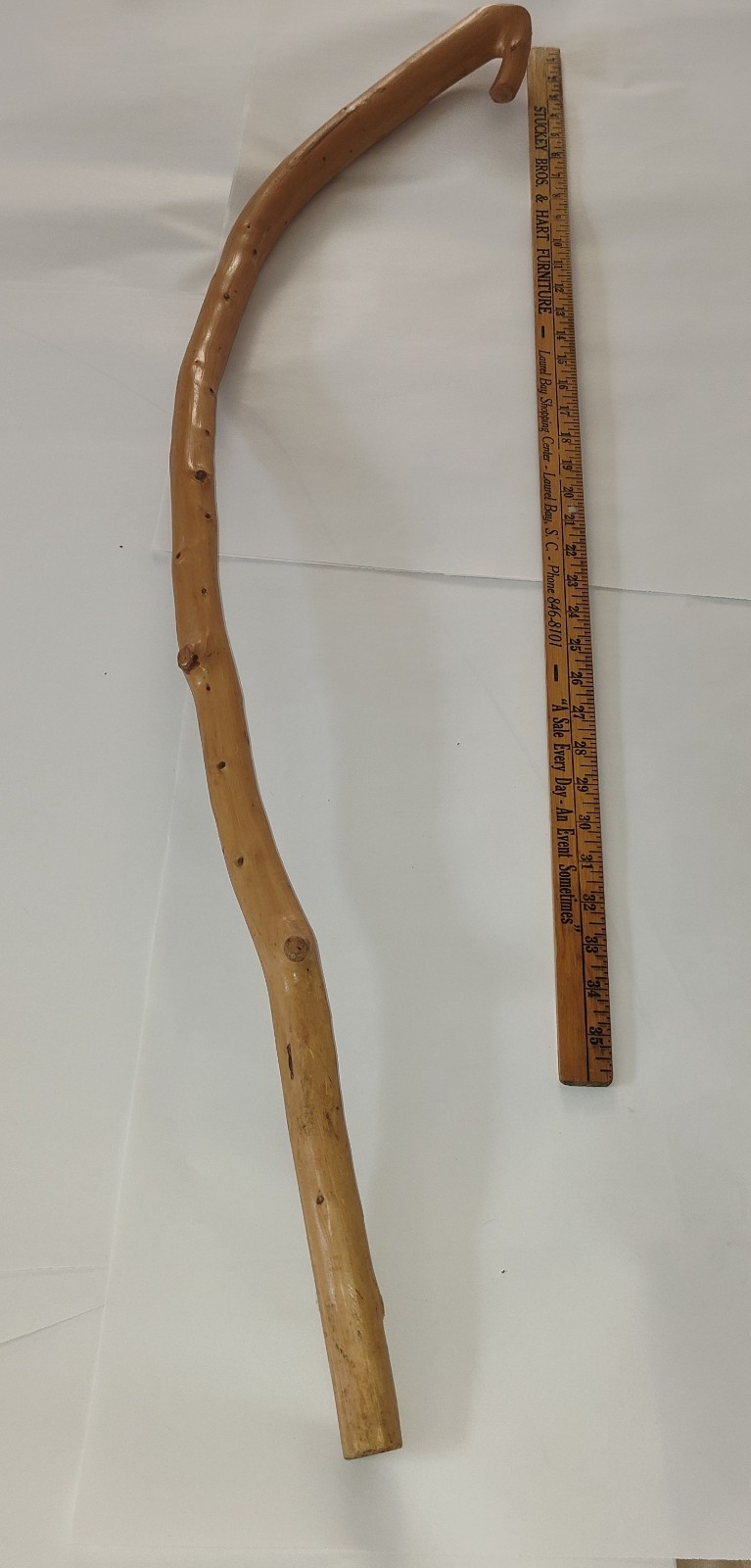 VTG Hand Carved Shepherd’s Crook Walking Stick Wood Hiking Shillelagh 43 in