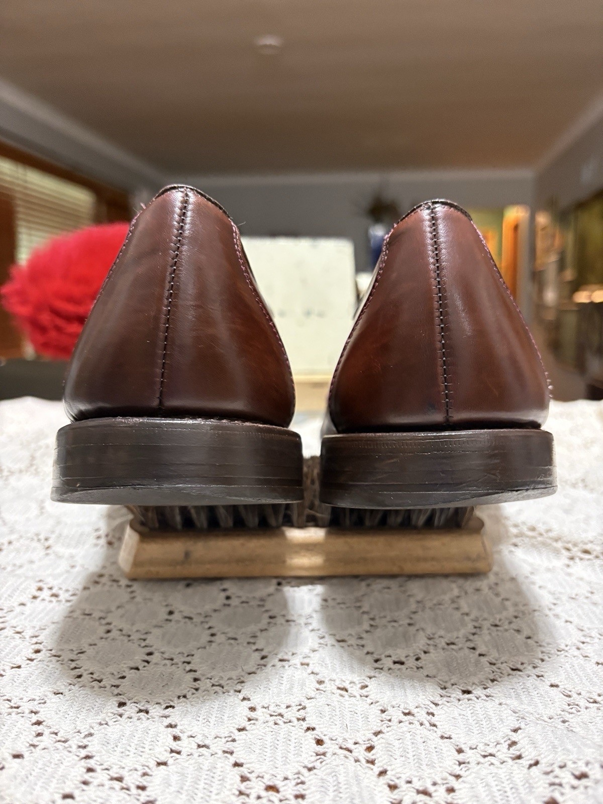 Allen Edmonds Burton 10d Brown Leather Oxfords Apron Toe 1132 USA