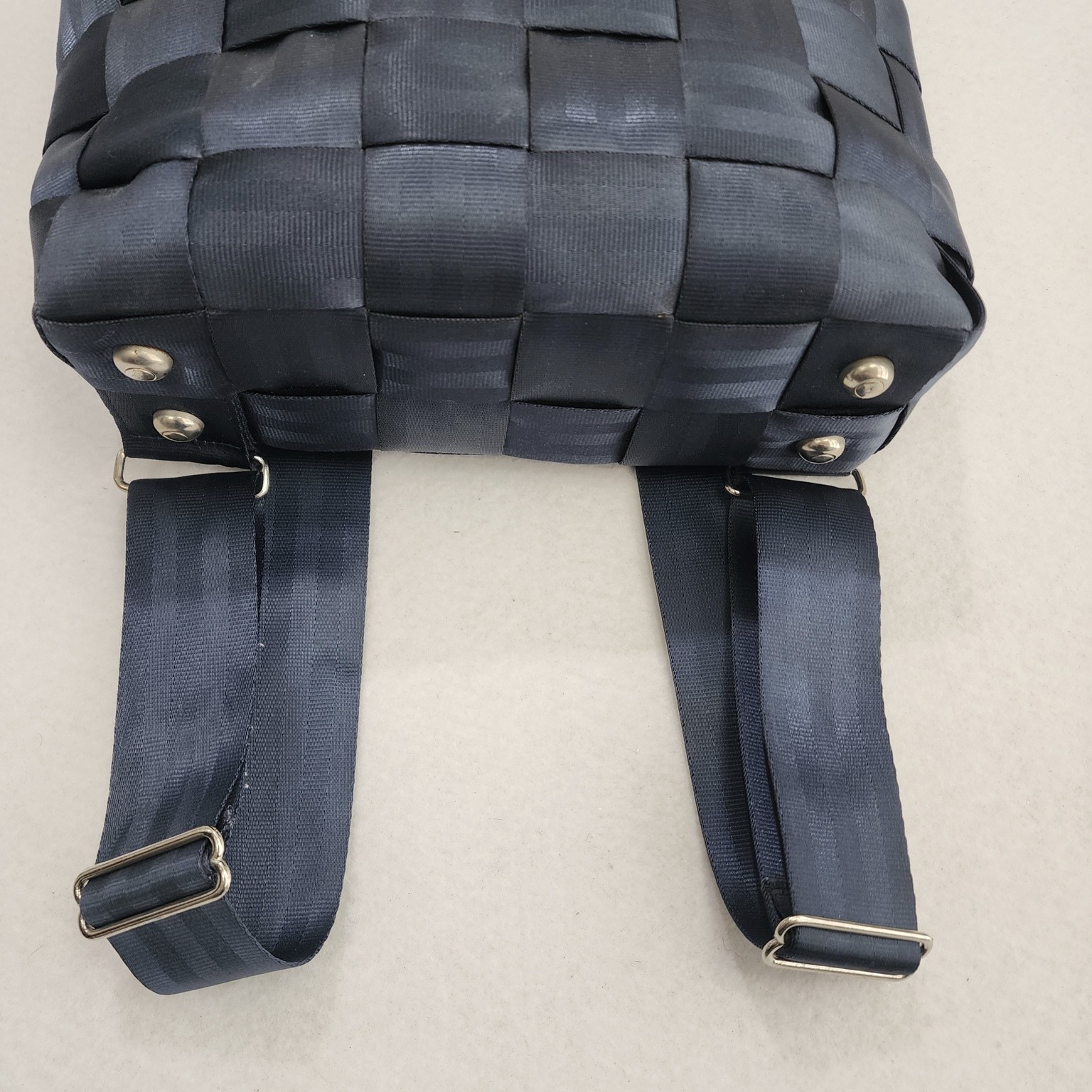 Harveys Backpack Original Seatbelt Blue Woven Inner Pocket Adjustable Shoulder