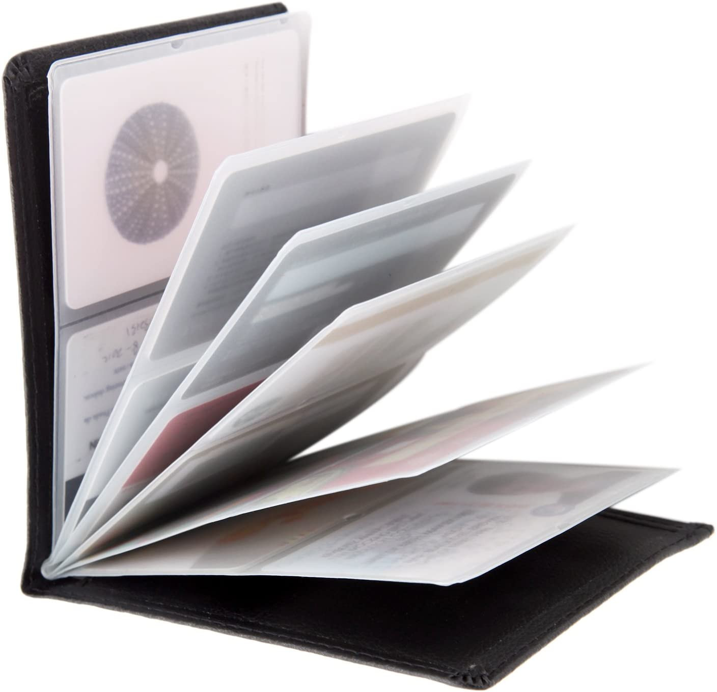 RFID Blocking Wallet – 6 Pages Leather Business Credit Card Holder Case/12 Credi