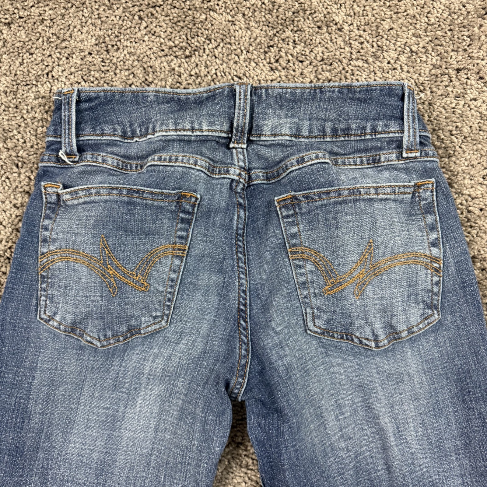 Wrangler Jeans Womens 3 Boot Cut Low Rise Dark Wash Stretch Denim Western 27×33