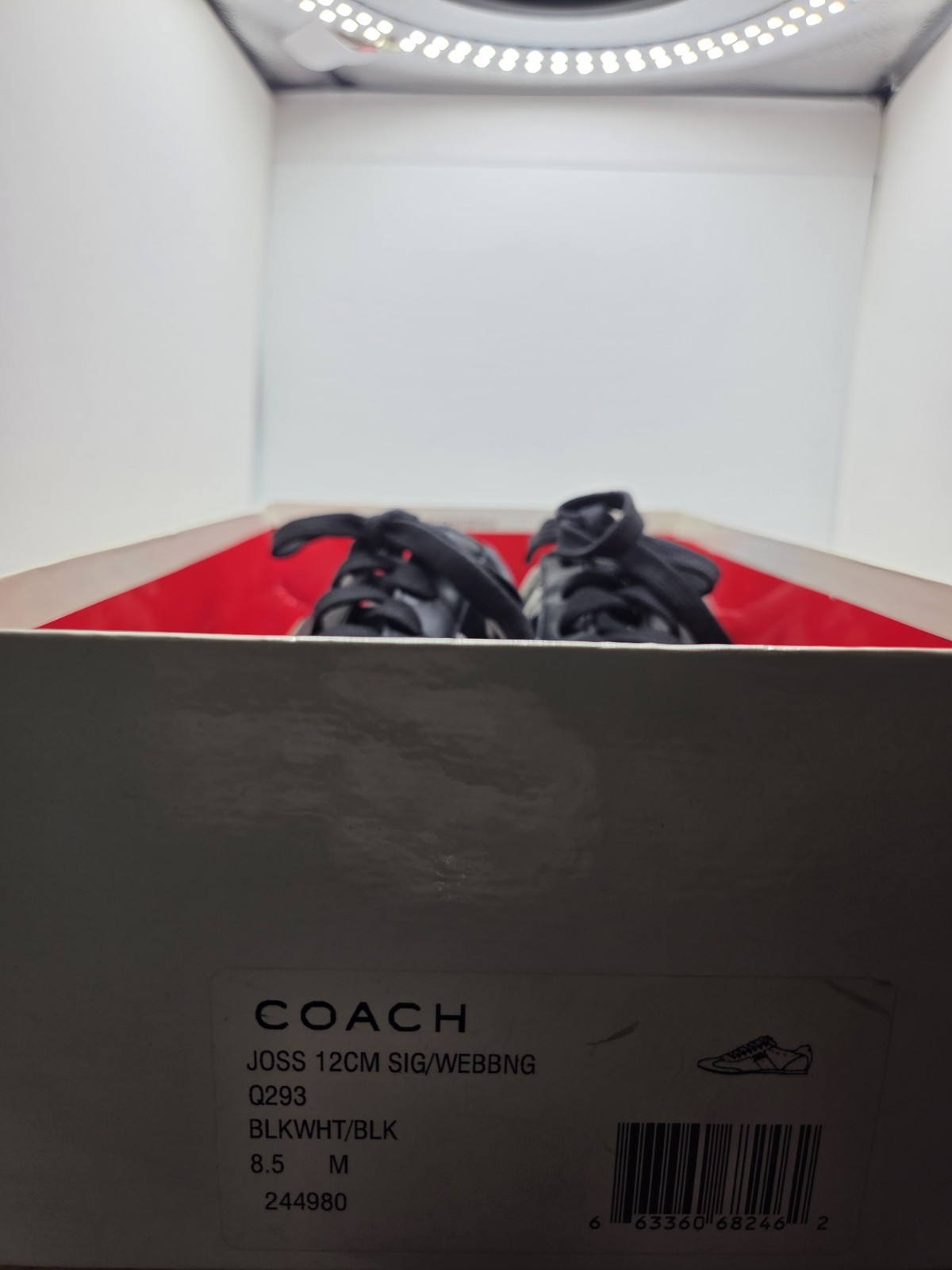 Y2K Coach Joss Sig. Monogram Canvas/Suede Sneakers Black/Gray Q293 Women’s 8.5