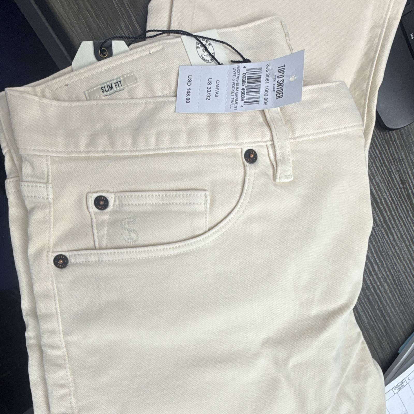 Todd Snyder Men’s Slim Fit Twill Cotton Jeans Garment Dye 5-Pocket Canvas