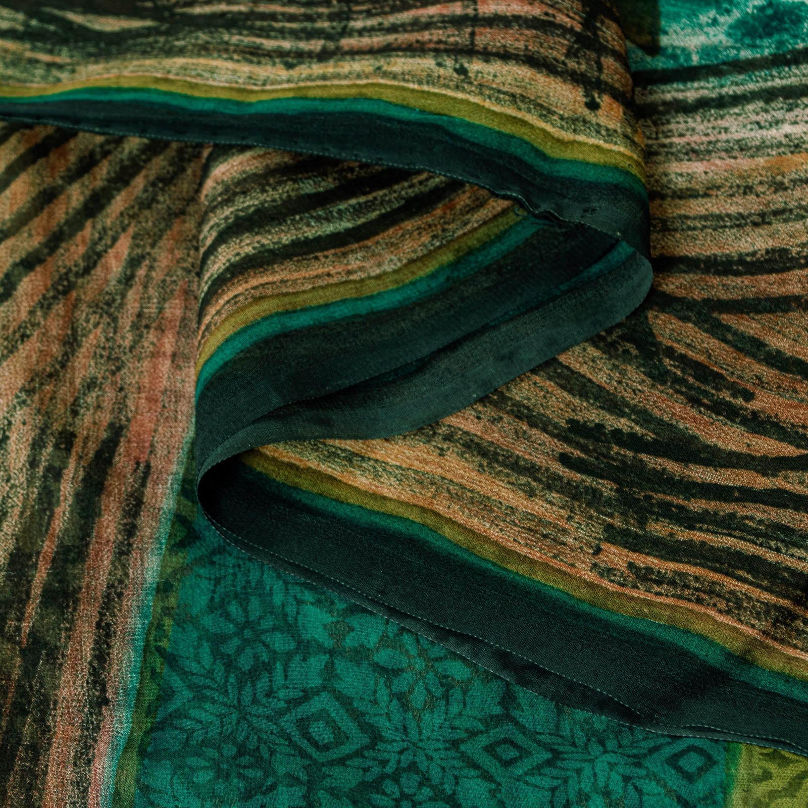 Sanskriti Vintage Pure Georgette Silk Sarees Abstract Printed Sari 5+Yd Fabric
