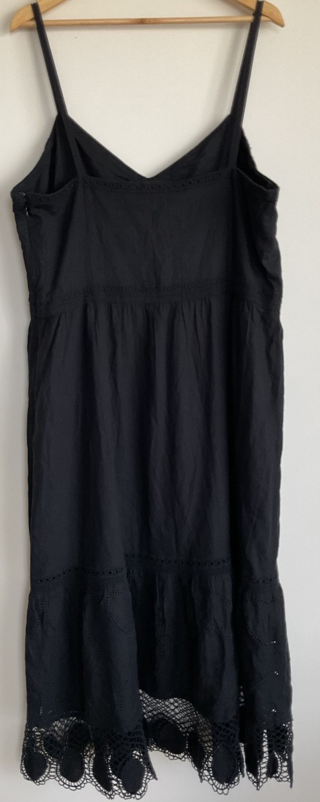 NWT Ann Taylor Loft Lace Linen Embroider Midi Sun Dress SIZE 16 Boho Brunch Lux