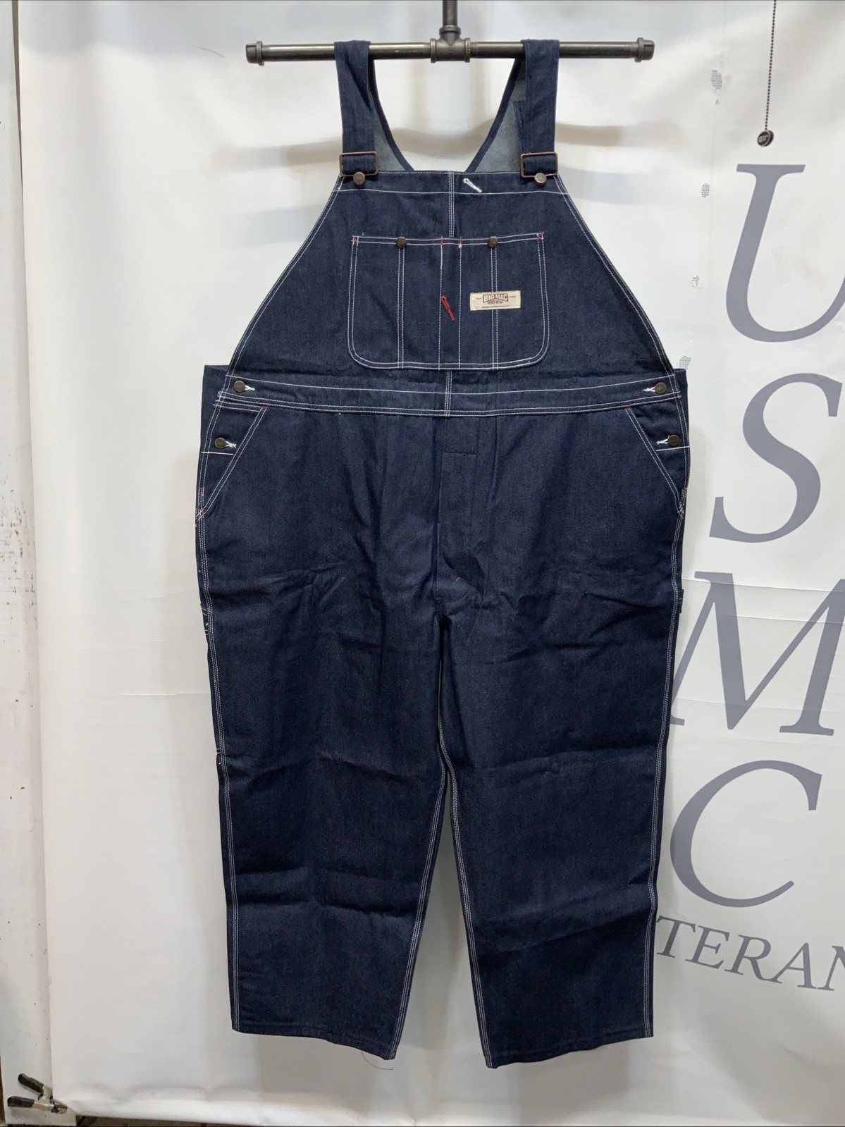 Mens Big Mac NWOT Denim Jeans Carpenters Bib Overalls Size 56X28. 000055