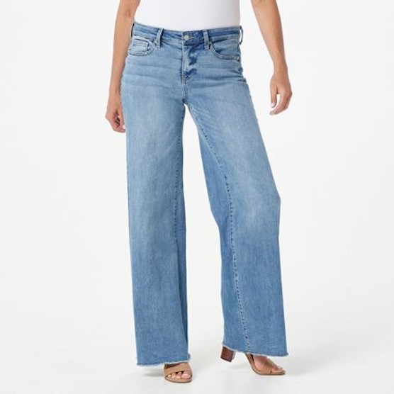 NYDJ Sz 16 Teresa Wide Leg Trouser Jeans with Frayed Hem A380385 AFFECTION NWT