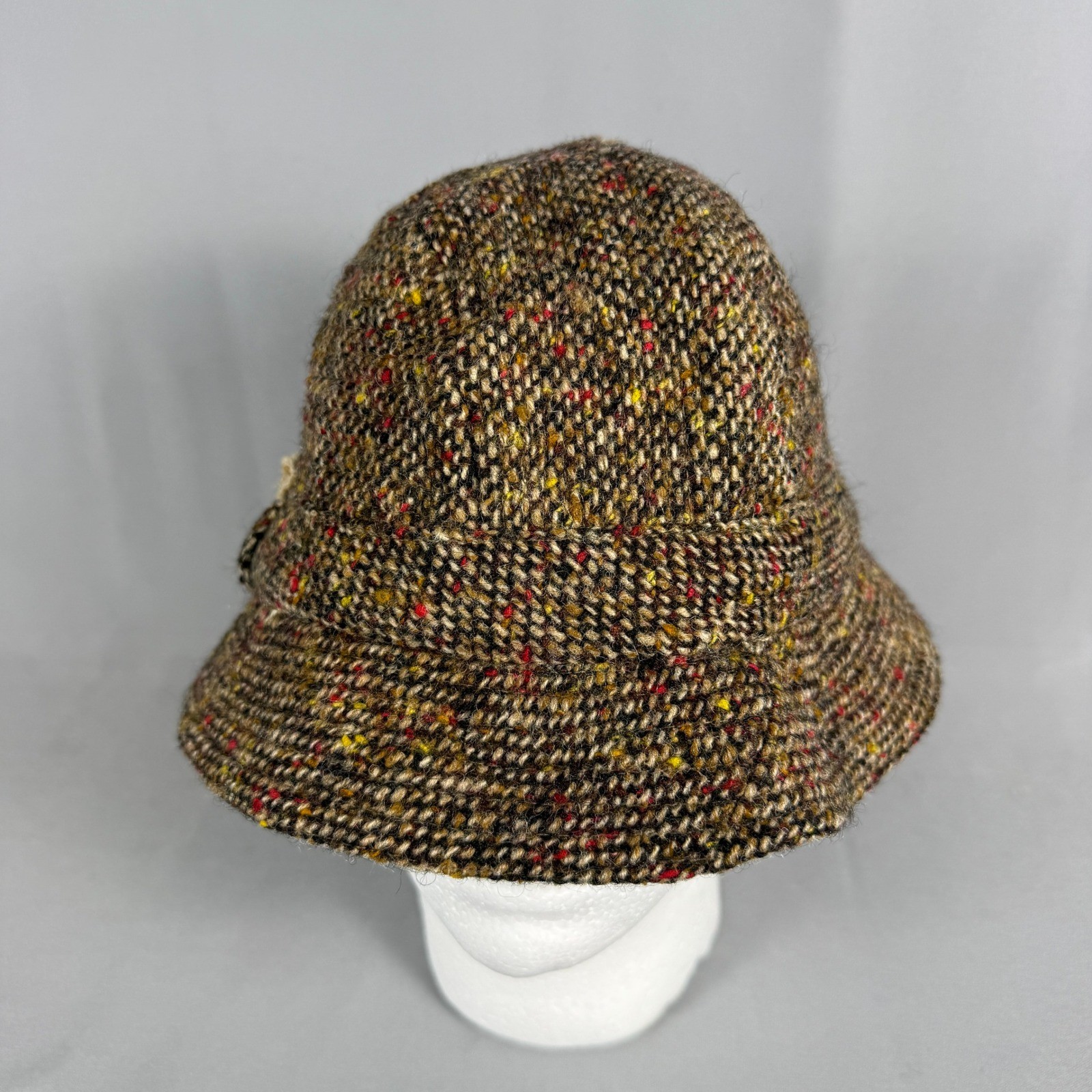 David Hanna & Sons W Bill Ltd Wool Tweed Bucket Hat Brown Multi Made in Ireland