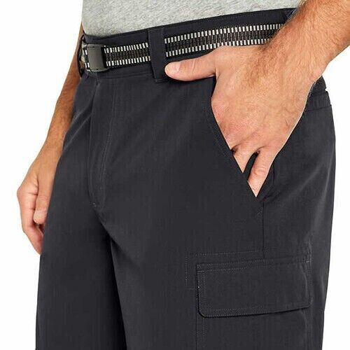 Orvis Mens Black-Green 4 way Stretch Cargo Short with Belt Sz 32,34,36,38,40,NWT