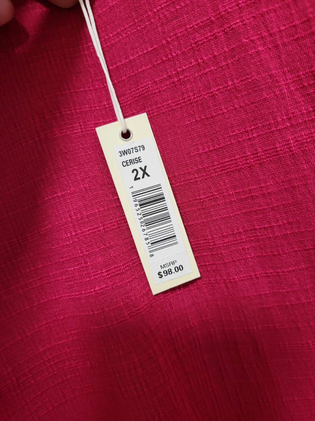 New Max Studio Raspberry Relaxed 3/4 Sleeve Lightweight Top Sz 2X