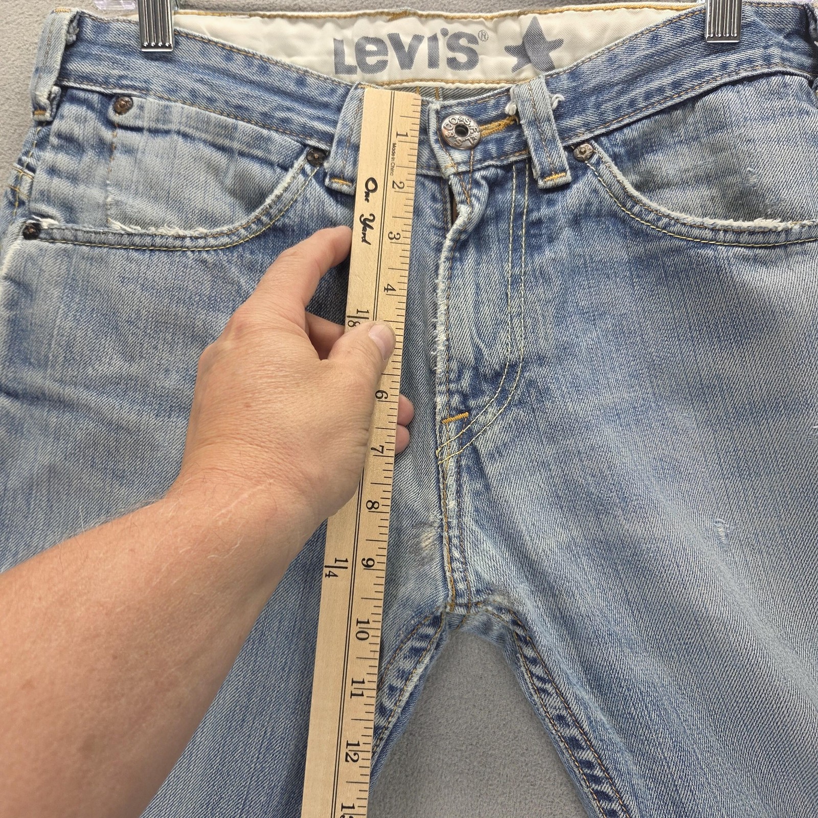 Vintage Levis Engineered Jeans Mens Blue Zip Fly Altered Hem Fits 30×30
