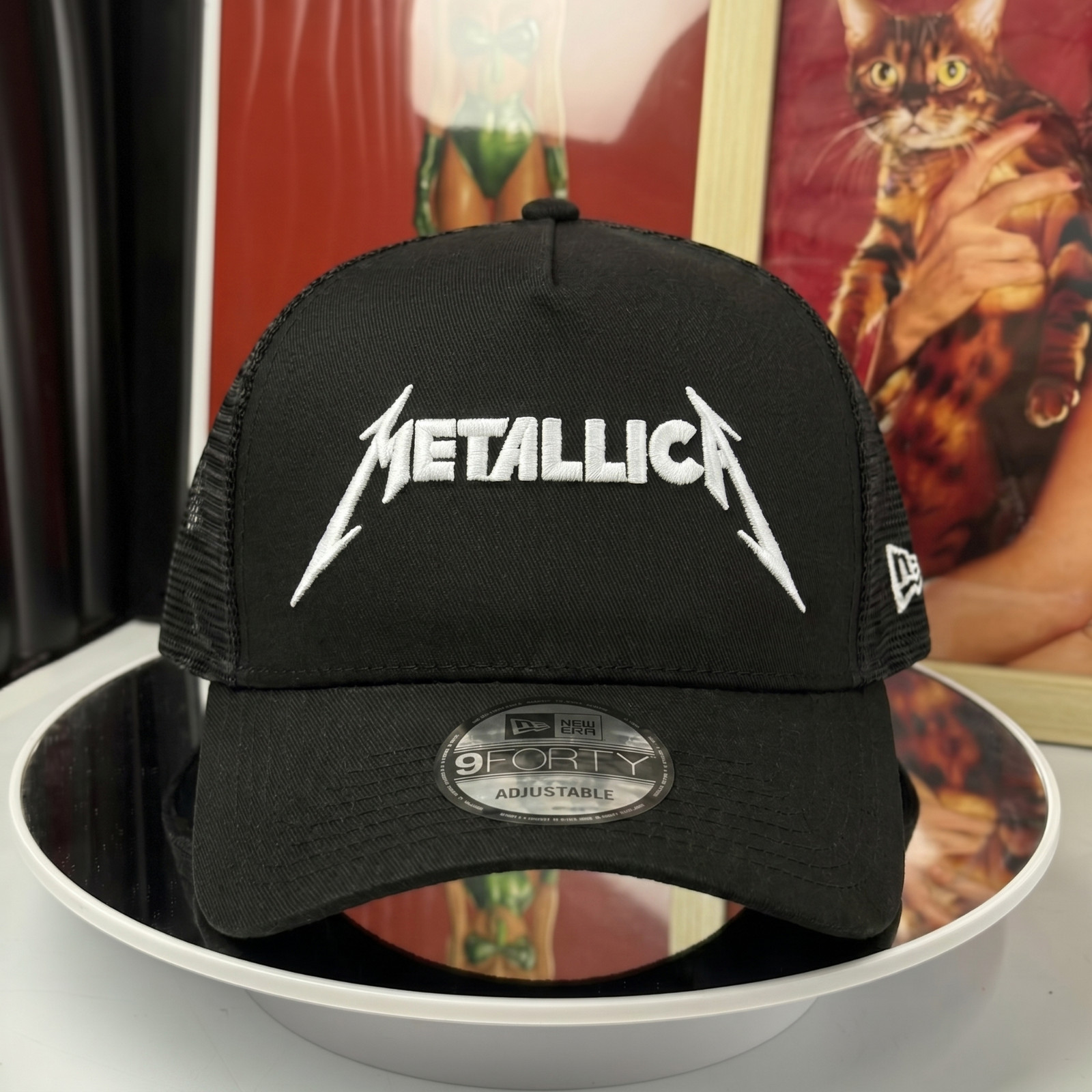 Metallica Embroidered Trucker Hat, 9FORTY Style Mesh Back Cap
