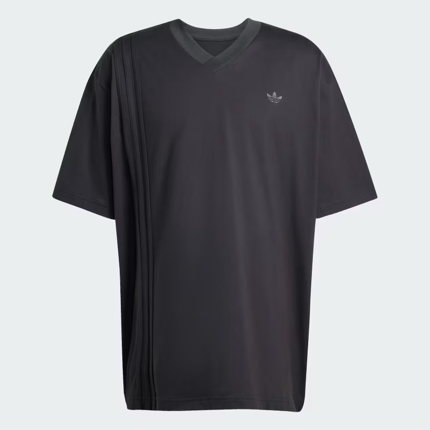 Adidas L Men’s T-Shirt Black Oversized Fit V-Neck Cotton Orignials – JD2301 NWT
