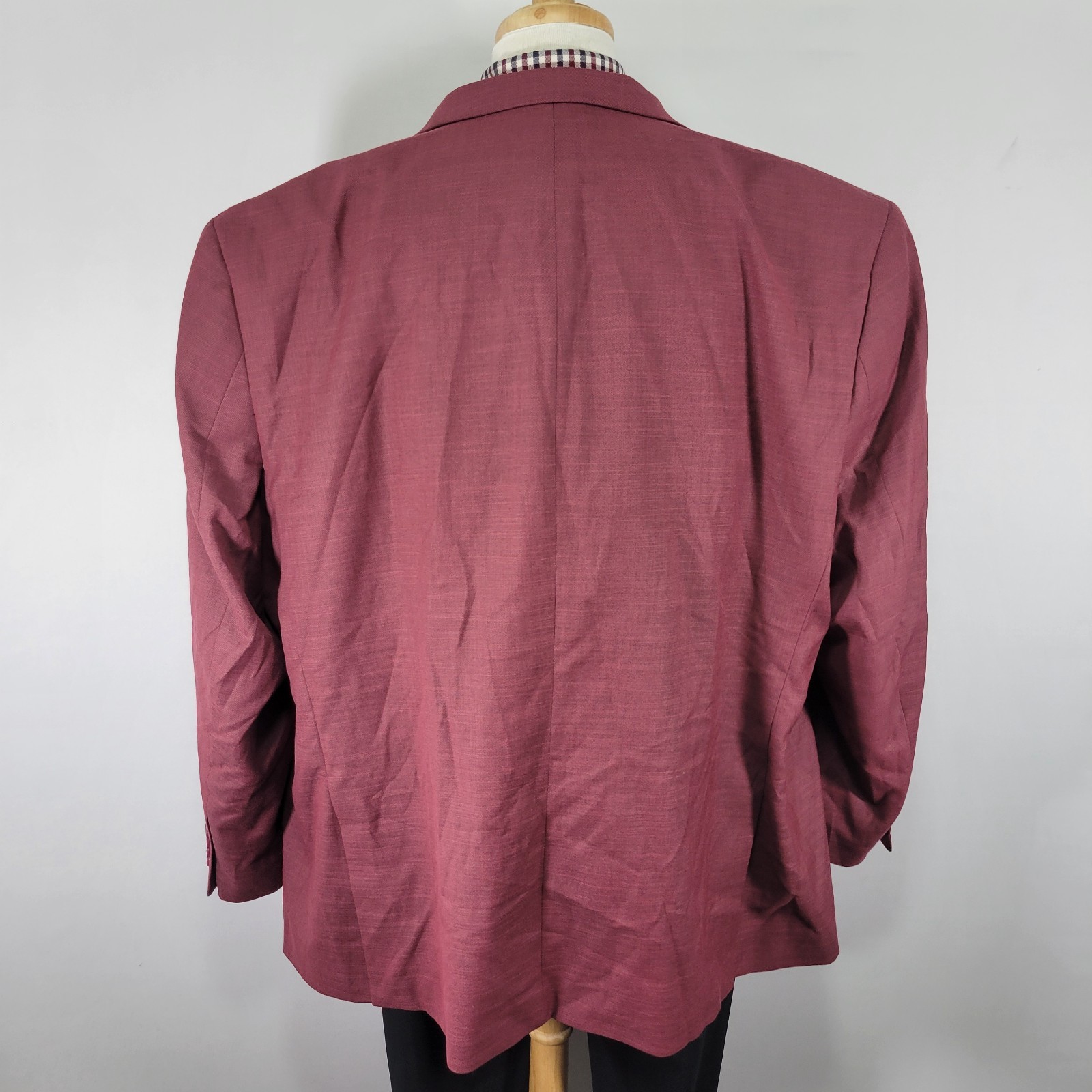 Lineage Men’s Sport Coat Blazer Two Button Burgundy Performance Stretch 56R